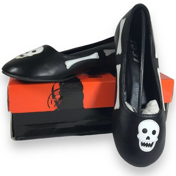 Ellie Other - 1031 by Ellie Girls Bones and Skull Ballet Flat Size Large 2/3